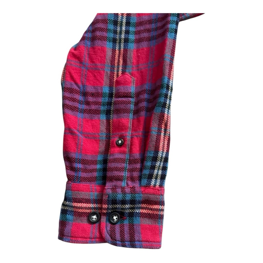 Corridor New York Men’s Red Plaid 100% Cotton Size L Long Sleeve Flannel Shirt - Picture 10 of 11